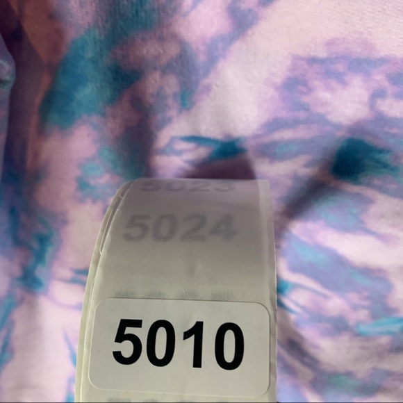 Bp Embroidered Crewneck Sweatshirt Purple tie dye happiness SMALL NWT 5010 - Picture 8 of 9